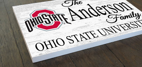 Ohio State Family Name Sign for OSU Buckeyes Alumni, Fans or Graduation