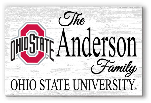 Ohio State Family Name Sign for OSU Buckeyes Alumni, Fans or Graduation