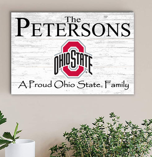 Ohio State Family Name Sign for OSU Buckeyes Alumni, Fans or Graduation