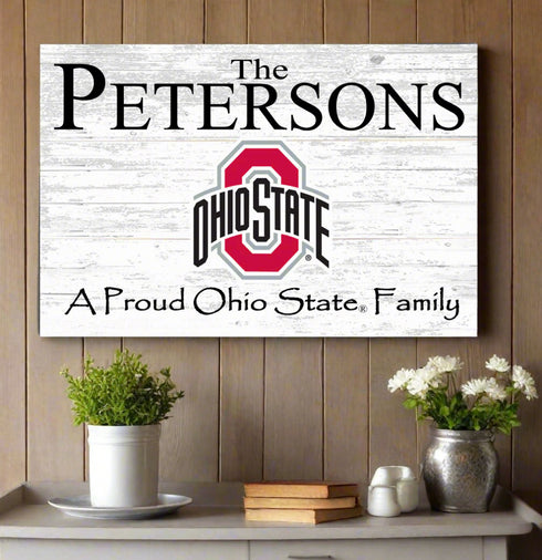 Ohio State Family Name Sign for OSU Buckeyes Alumni, Fans or Graduation