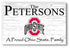 Ohio State Family Name Sign for OSU Buckeyes Alumni, Fans or Graduation