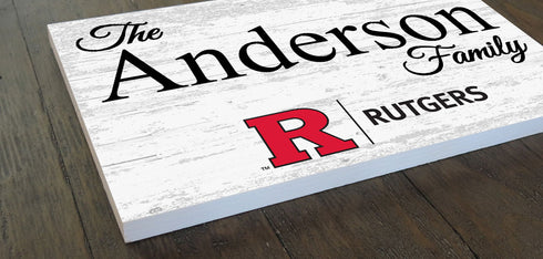 Rutgers Family Name Sign for RU Alumni, Fans or Graduation