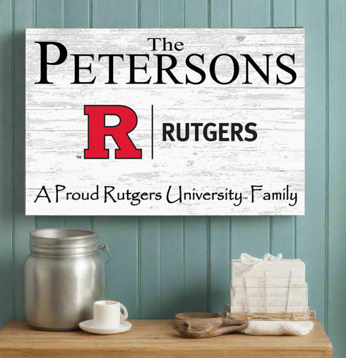 Rutgers Family Name Sign for RU Alumni, Fans or Graduation