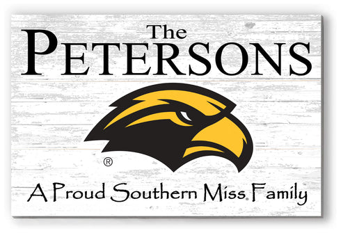 Southern Miss Family Name Sign for Southern Mississippi Alumni, Fans or Graduation