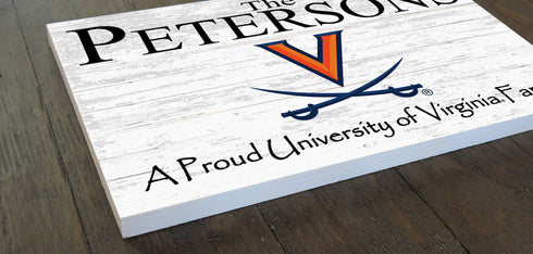University of Virginia Family Name Sign for UVA Alumni, Fans or Graduation