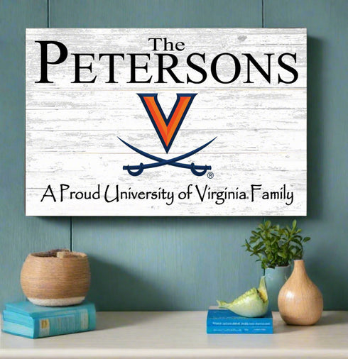 University of Virginia Family Name Sign for UVA Alumni, Fans or Graduation