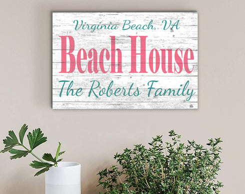 Custom Beach House Sign Personalized Coastal Décor