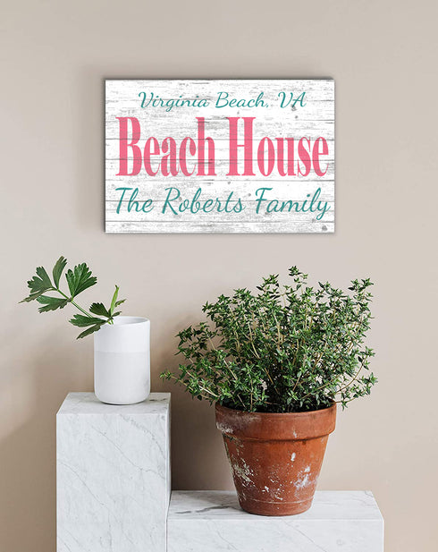 Custom Beach House Sign Personalized Coastal Décor