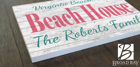 Custom Beach House Sign Personalized Coastal Décor