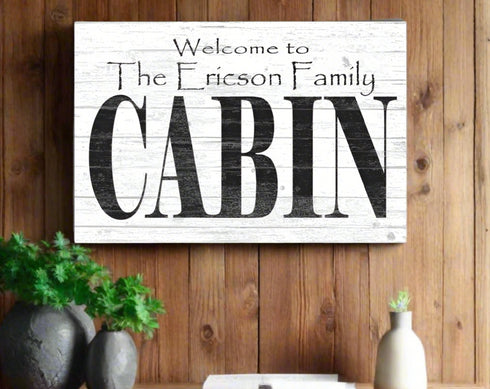 Personalized Cabin Sign for Lake House Summer Home or Mountain House with Family Name