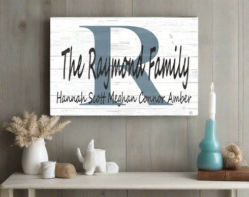 Monogram Family Name Sign Custom With Est. Date or Family Member Names