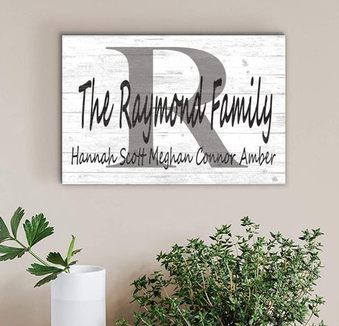 Monogram Family Name Sign Custom With Est. Date or Family Member Names