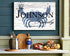 Custom Beach House Sign Personalized Blue Crab Design with Name And Established Date