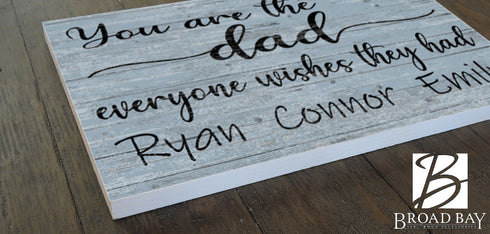 Dad Gift Personalized Sign with Kid's Names You Are The Dad Everyone Wishes They Had