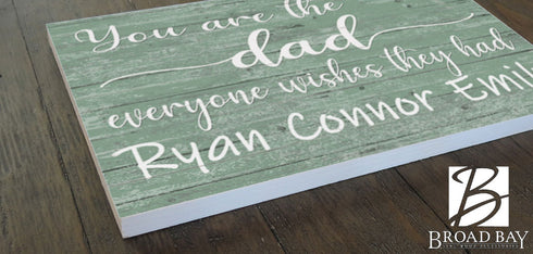 Dad Gift Personalized Sign with Kid's Names You Are The Dad Everyone Wishes They Had