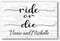 Ride or Die Personalized Sign – Custom Wall Art for Couples, Best Friends, or Soulmates
