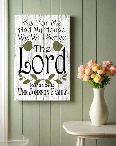 Home Blessing Sign Personalized Family Name Farmhouse Decor Wall Art