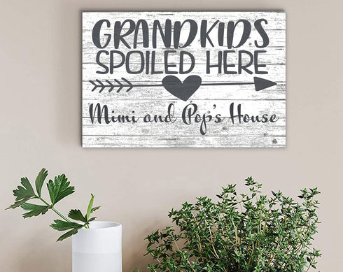 Grandkids Spoiled Here Sign Personalized Grandma & Grandpa Gift Idea