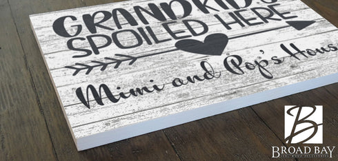 Grandkids Spoiled Here Sign Personalized Grandma & Grandpa Gift Idea