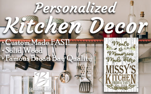 Personalized Kitchen Signs With Custom Name