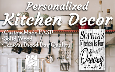 Personalized Kitchen Signs With Custom Name