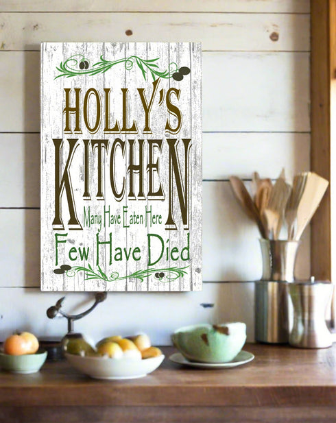 Personalized Kitchen Signs With Custom Name