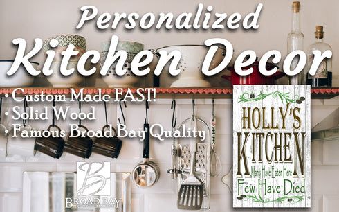 Personalized Kitchen Signs With Custom Name