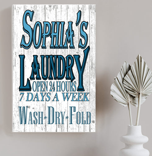 Personalized Laundry Room Signs Wash Dry Fold