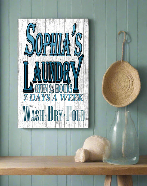 Personalized Laundry Room Signs Wash Dry Fold