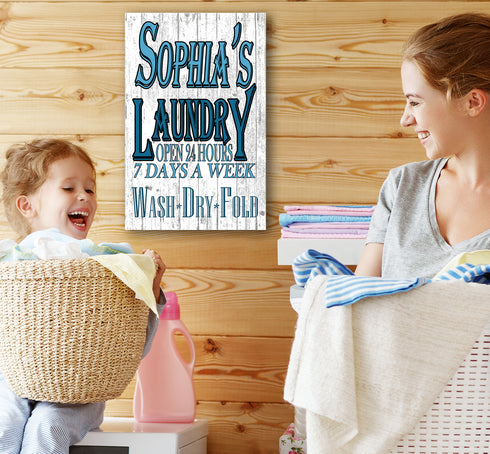 Personalized Laundry Room Signs Wash Dry Fold