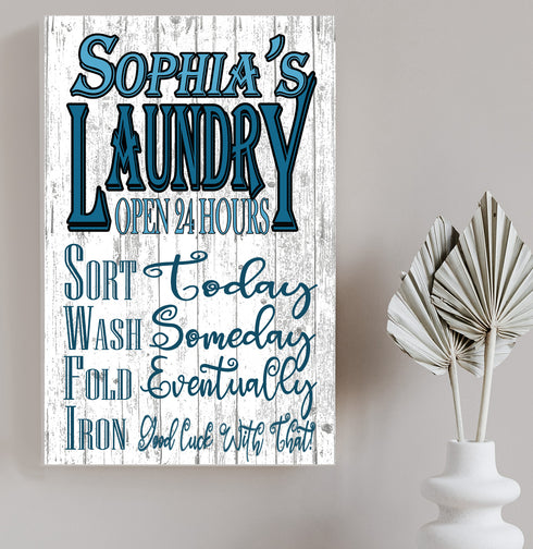 Personalized Laundry Room Signs Wash Dry Fold