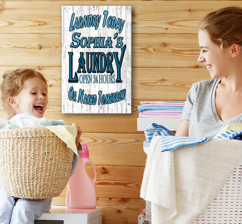 Personalized Laundry Room Signs Wash Dry Fold