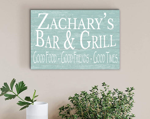 Custom Bar and Grill Sign Personalized Man Cave or Barbecue Decoration