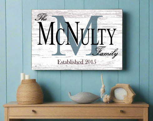 Wood Monogram Name Sign and Established Date for Wedding Gift for Couple EST. Date