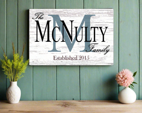 Wood Monogram Name Sign and Established Date for Wedding Gift for Couple EST. Date