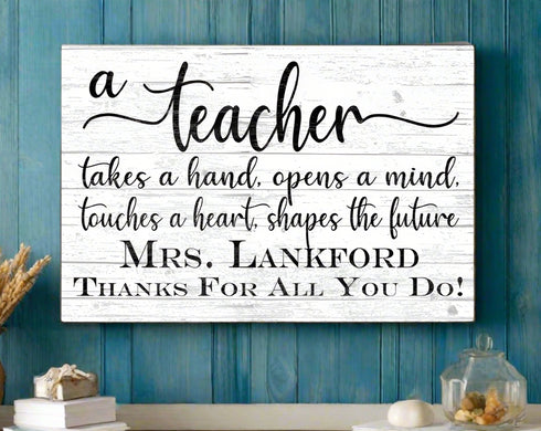 Teacher Gift Plaque Custom Sign Class Appreciation Gift for Men or Women