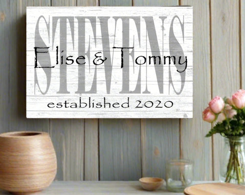 Custom Wedding Gift for Couple Personalized Sign With Names and Established Date