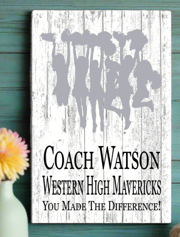 Cheerleader Coach Gift Customized Cheer Coaches SIGNABLE Plaque