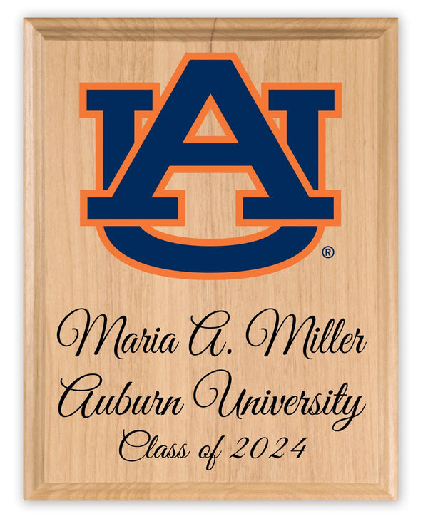Official Auburn University Class Year Plaque - New Student or Graduation Gift – Custom Name and Year Solid Wood Sign