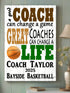 Personalized Basketball Coach Gift Plaque - A Good Coach Can Change A Game