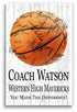 Basketball Coach Gift Plaque - Personalized Signable Team Award