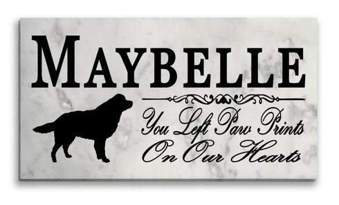 Bernese Mountain Dog Memorial Marble Stone Plaque Personalized