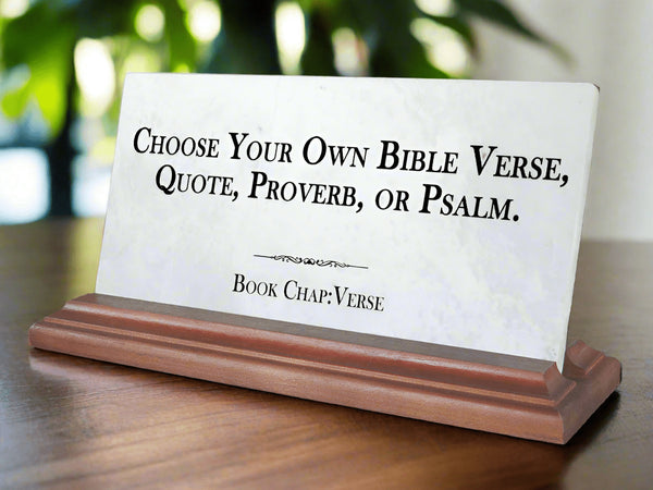 Bible Verse Custom Plaque Personalized Quote Church Religious Gift For Desk Or Shelf - Solid Marble