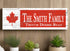 Canadian Flag Sign - Personalized Family Name - Custom Wood Canadian Heritage Gift