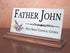 Catholic Desk Nameplate - Custom Marble Gift with Holy Spirit Dove for Clergy