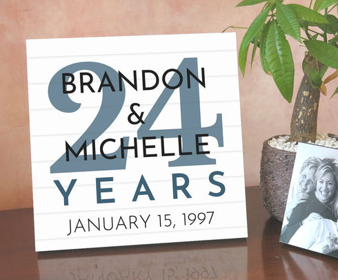 Custom Anniversary Gift by Year Personalized Name & Year for Husband Wife Couple