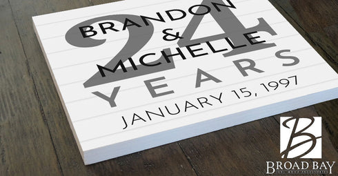 Custom Anniversary Gift by Year Personalized Name & Year for Husband Wife Couple