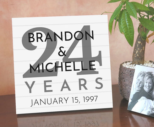 Custom Anniversary Gift by Year Personalized Name & Year for Husband Wife Couple