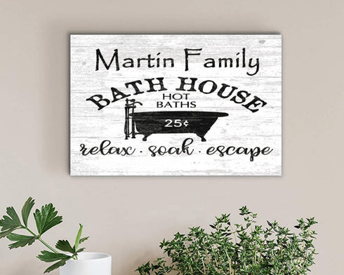 Custom Bathroom Sign Vintage Family Bath House Design