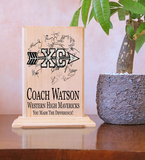 Custom Coach Gift Plaque Signable Basketball Football Soccer Softball Volleyball And More